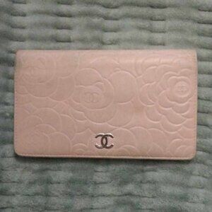 Chanel Floral Embossed Bifold Wallet
